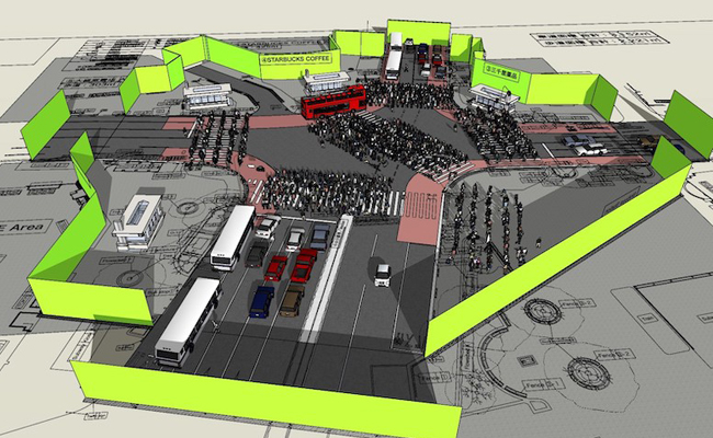 足利市で映画などの撮影用に 渋谷スクランブル交差点 再現 渋谷文化プロジェクト