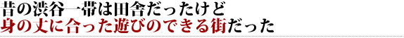 昔の渋谷一帯は田舎だったけど 身の丈に合った遊びのできる街だった 