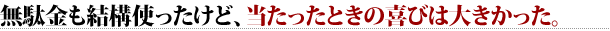 無駄金も結構使ったけど、当たったときの喜びは大きかった。