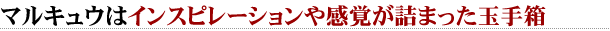 マルキュウはインスピレーションや感覚が詰まった玉手箱