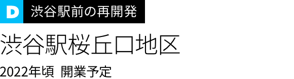 渋谷駅中心地区の再開発
渋谷駅桜丘口地区
2020年 開業予定