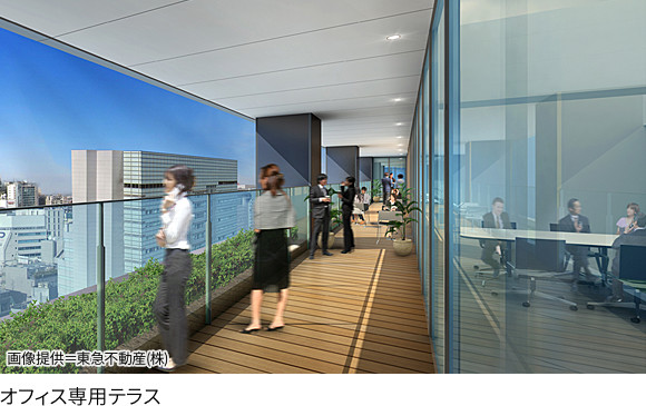 Office dedicated terrace image provided = Tokyu real estate