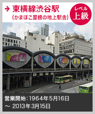 東横線渋谷駅（かまぼこ屋根の地上駅舎）