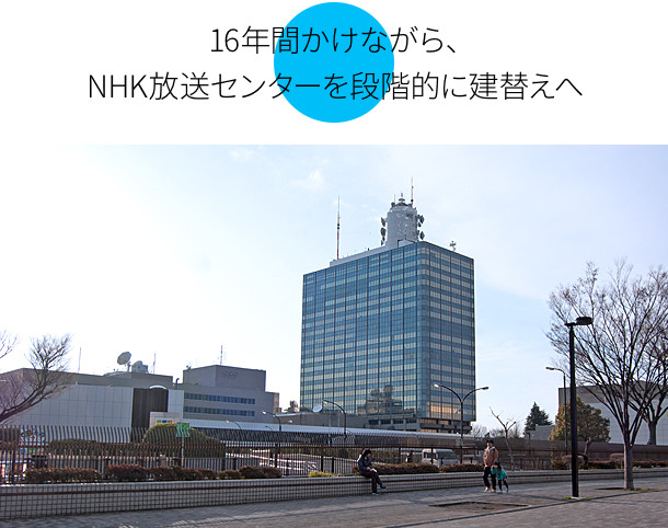 Continue to rebuild the NHK broadcast center step by step over 16 years