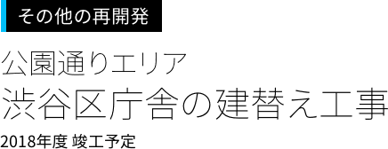 渋谷周辺の再開発＜公園通りエリア＞
渋谷区庁舎の建替え工事
2020年9月　竣工予定