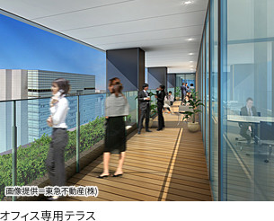 Office dedicated terrace image provided = Tokyu real estate